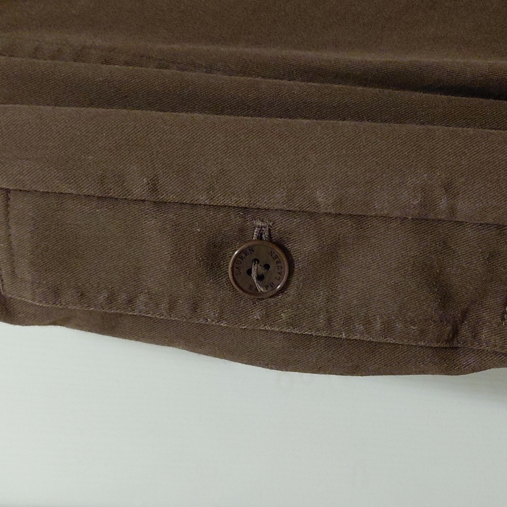 GUC Lauren Ralph Lauren Brown Cargo Pants 20W 6 Pockets Adjust Waist See Note* - Picture 3 of 7